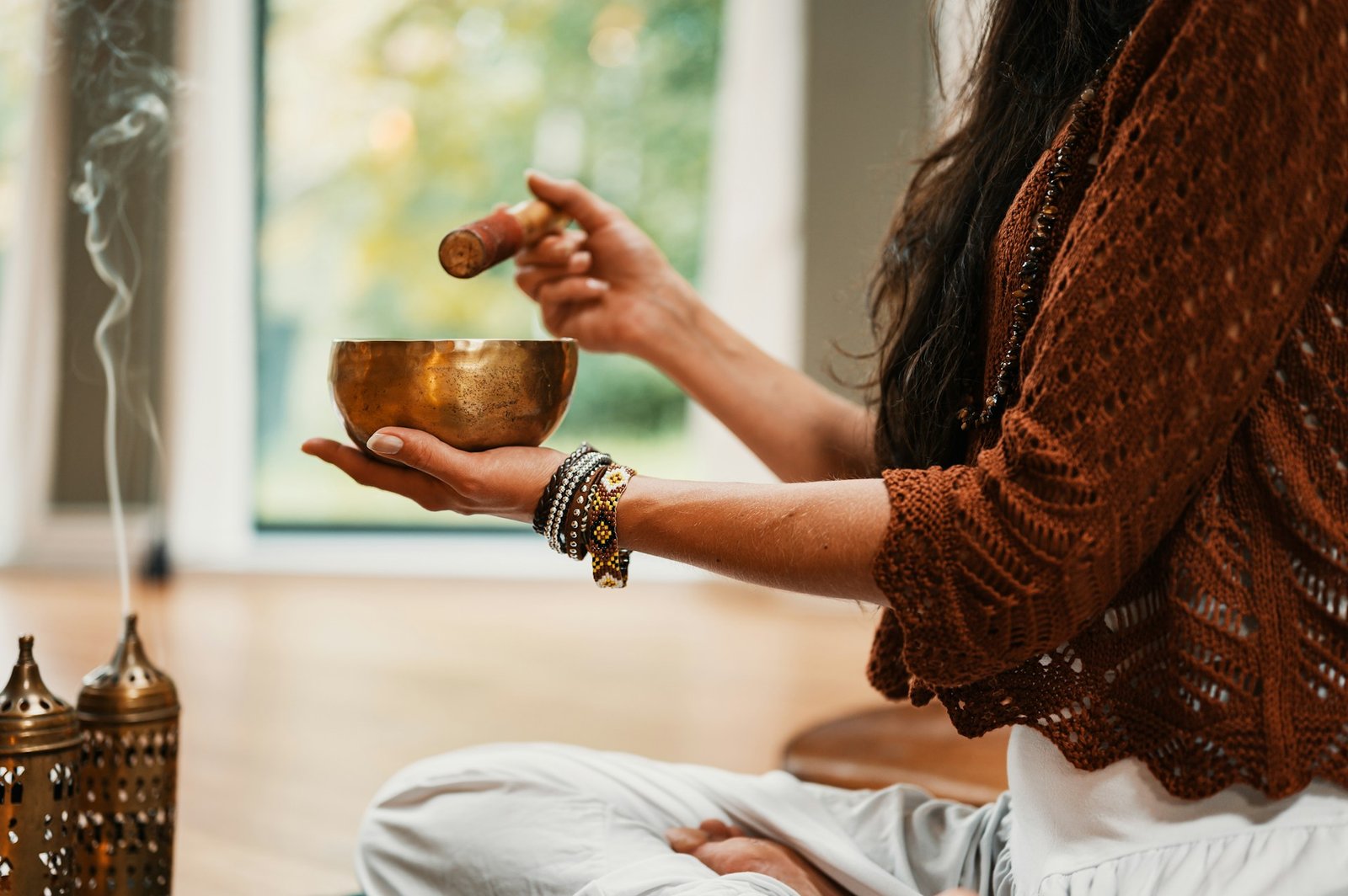 Woman receiving Reiki healing