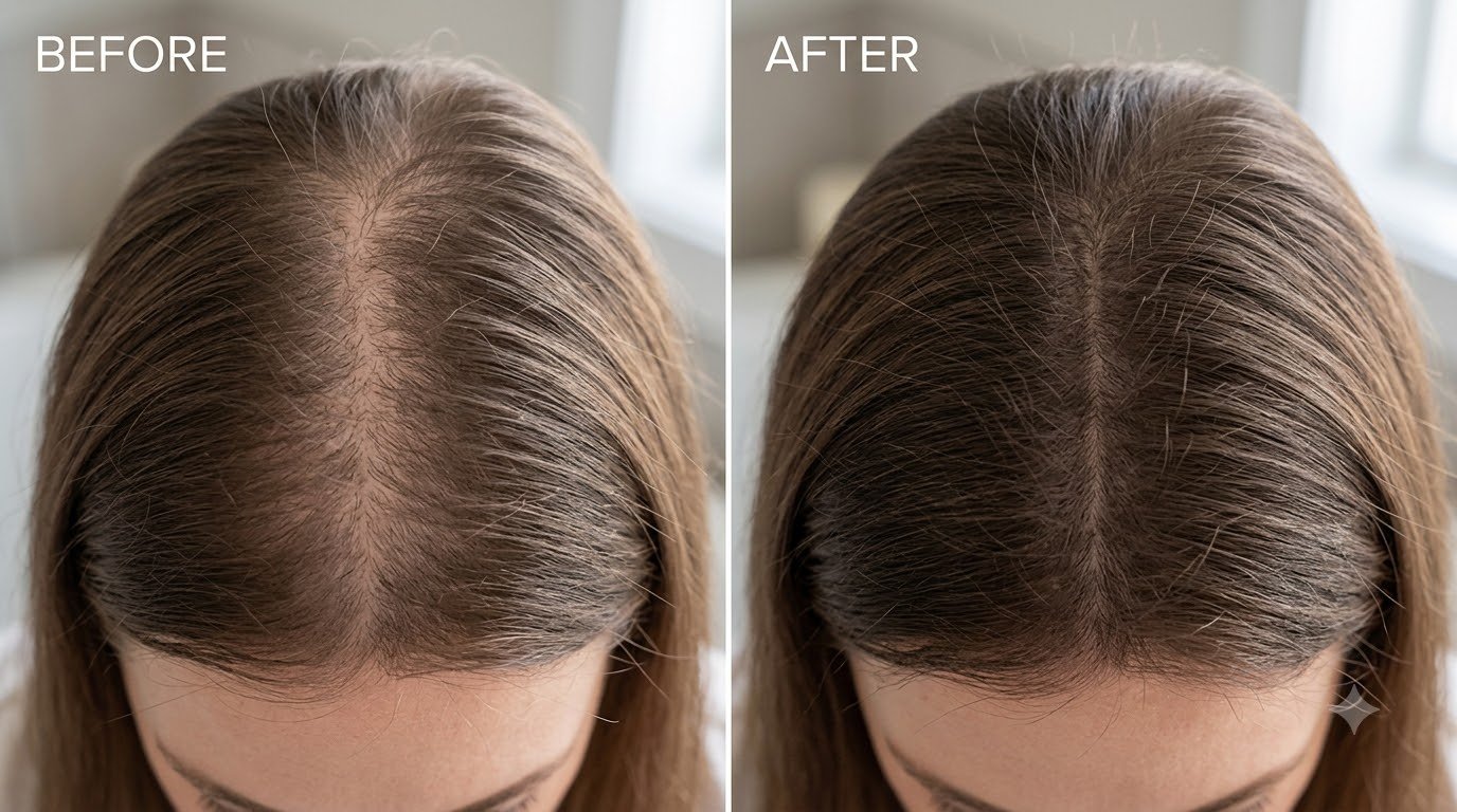 Hair growth before and after
